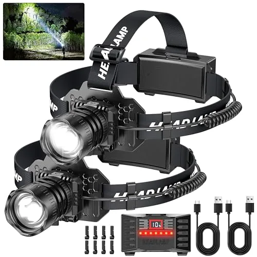 Curtsod Rechargeable Headlamp 2-Pack with Motion Sensor
