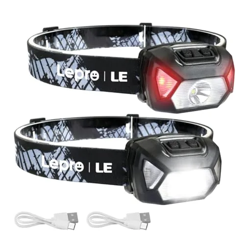 Lepro LED Headlamp Rechargeable 2000lux 6-Mode