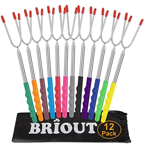 Briout 45-Inch Telescoping Marshmallow Sticks 12-Pack