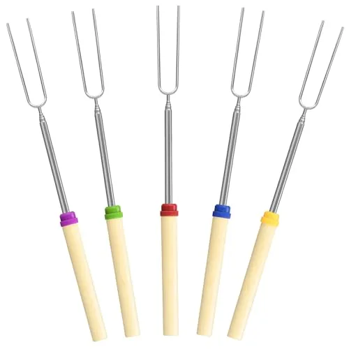 DkOvn 5-Pack Extendable Marshmallow Roasting Sticks 32in