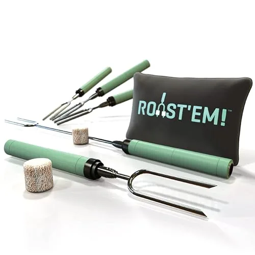 Jolly Green Products Rotating Campfire Roasting Sticks Set of 5