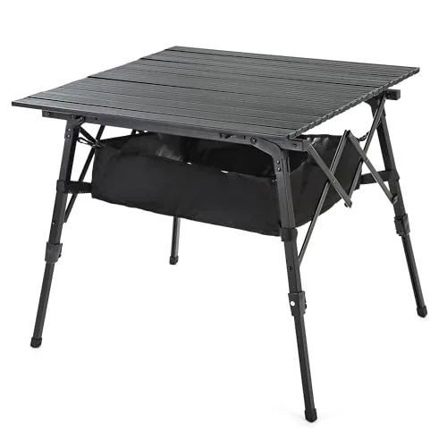 Arrowhead Outdoor 39in Aluminum Roll-Up Table w/ Mesh Shelf