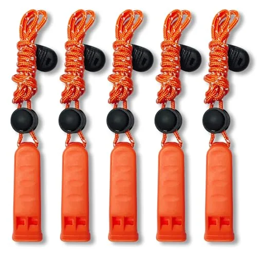 Amzonly Emergency Whistle 120dB 5-Pack Survival