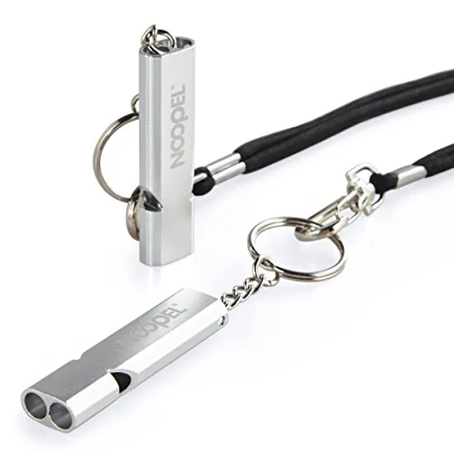 Noopel Dual-Tube Aluminum Survival Whistle 2-Pack
