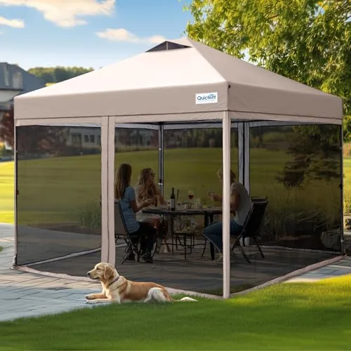 Quictent 10x10 Pop-Up Canopy with Full Mesh Screen