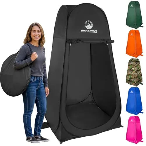Wakeman Pop Up Privacy Pod Shower Tent Black