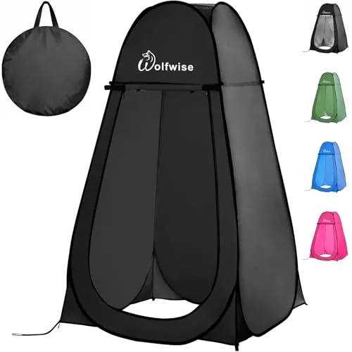 WolfWise Pop-Up Privacy Shower Tent Galvanized Frame