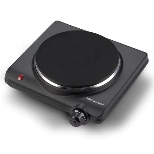 Elite Gourmet 1000W Cast Iron Single Burner Hot Plate
