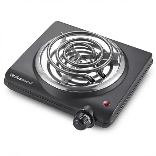 Elite Gourmet ESB100B Single Coil Electric Hot Plate 1000W