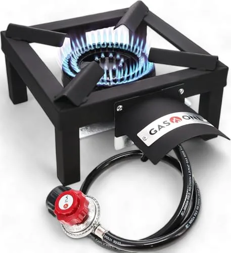 GasOne High-Pressure Single Propane Burner with Heat Shield