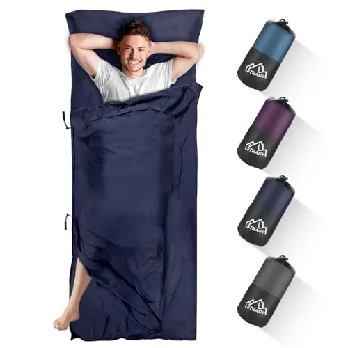 LSTRAGY Sleeping Bag Liner with 2-Way Zipper