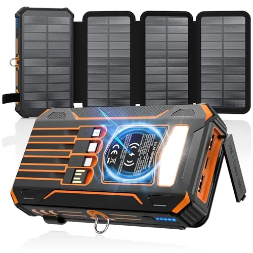 SOARAISE 48000mAh Solar Power Bank with 4 Panels