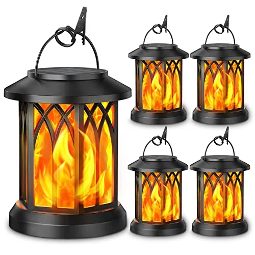 KOOPER Solar Flickering Flame Lanterns 4-Pack Outdoor