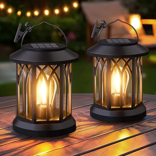SIMLIX Solar Hanging Lanterns Outdoor IP65 2-Pack