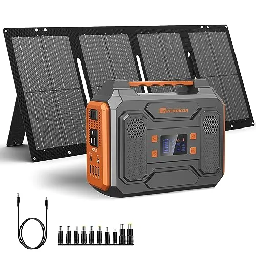 ZeroKor 300W Power Station with 60W Solar Panel