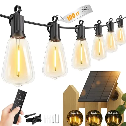 Brightown 100FT Solar String Lights with Remote