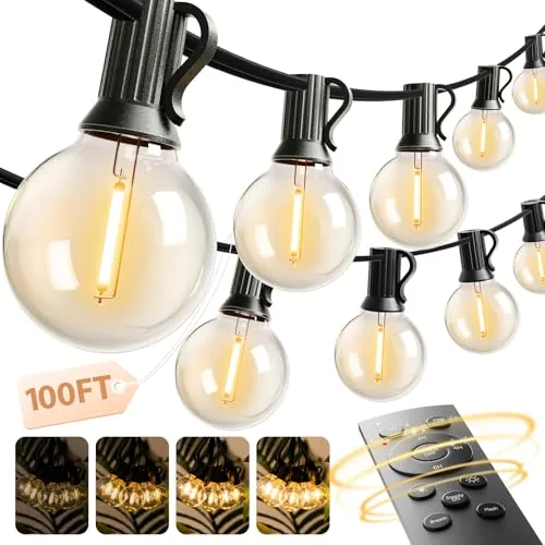addlon 100FT G40 String Lights with Remote Control