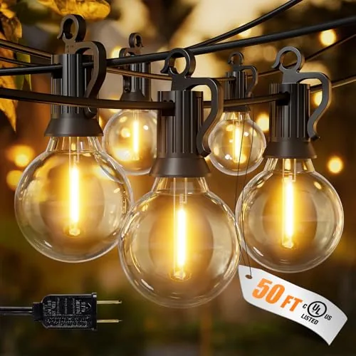 Brightown 50FT G40 Shatterproof IP65 String Lights