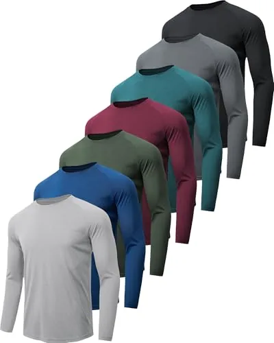 MLYENX 7-Pack UPF 50+ Long Sleeve Sun Shirts