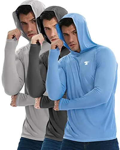 TELALEO UPF 50+ Sun Hoodie 3-Pack with Thumb Holes