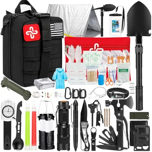 HIHEGD 250-Piece Survival Kit with MOLLE Bag