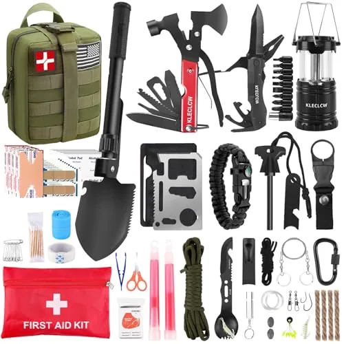 Kleclcw 160-Pc Survival and First Aid Kit Molle Bag