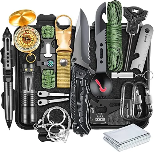 XKASE 19-in-1 Survival Kit Compact Emergency Gear Set
