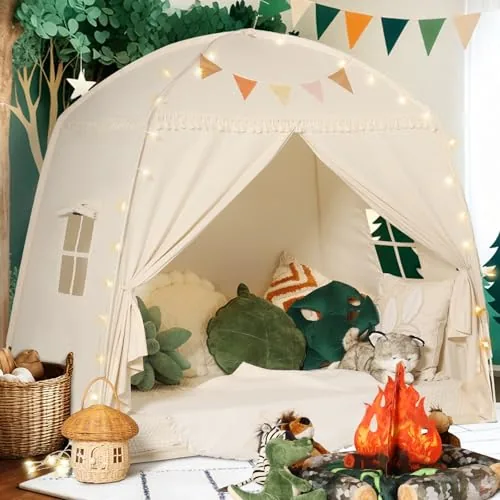 Sumbababy Large Teepee Tent Kids Dome Playhouse Cream