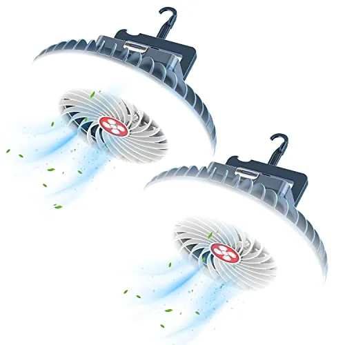 XTAUTO Camping Fan LED Lantern USB Rechargeable 2-Pack