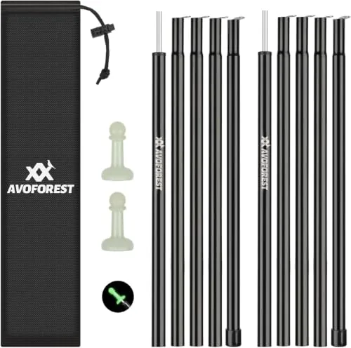 AVOFOREST Adjustable Tarp Poles 76in Heavy Duty 0.65in Dia
