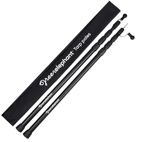 Green Elephant Telescoping Tarp Poles 8ft Aluminum Set of 2
