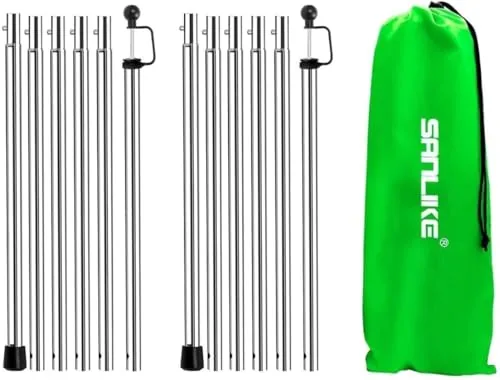 SANLIKE Adjustable Tarp Poles 32-95in Heavy Duty Set of 2