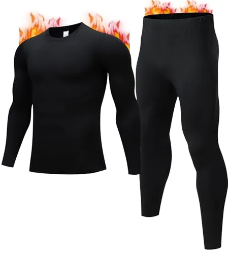 JZCreater Fleece Lined Thermal Underwear Set Men