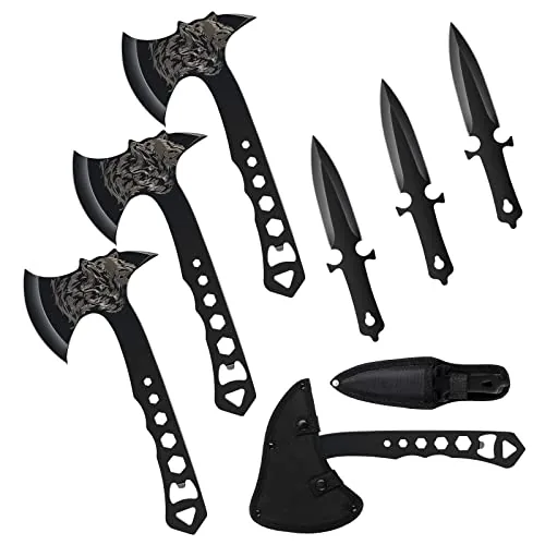 OYEAL 10in Throwing Axe and Knife 3-Pack Set