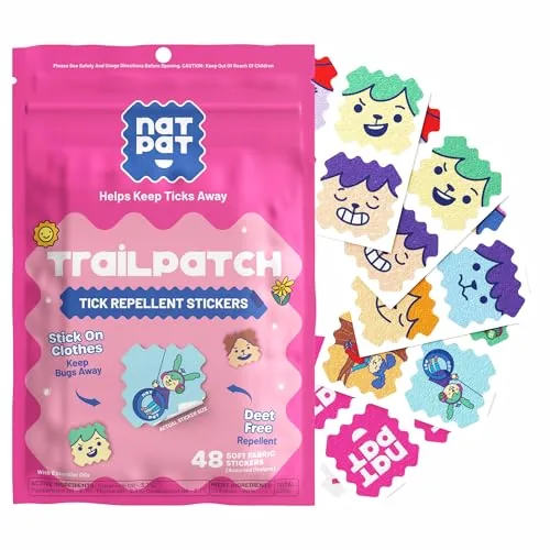 NATPAT TrailPatch Tick Repellent Stickers 48-Pack Kids