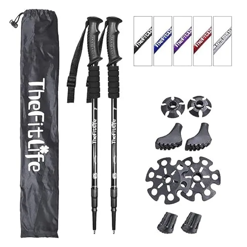 TheFitLife Folding Trekking Poles Ultralight Aluminum 2-Pack
