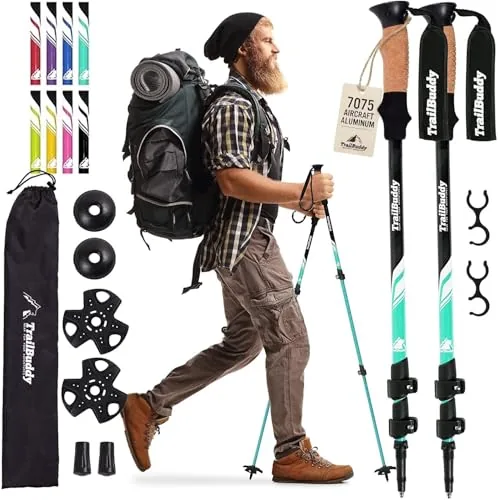 TrailBuddy 7075 Aluminum Collapsible Trekking Poles