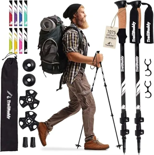 TrailBuddy 7075 Aluminum Collapsible Trekking Poles