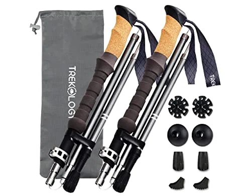 TREKOLOGY Trek-Z Cork Grip Folding Trekking Poles