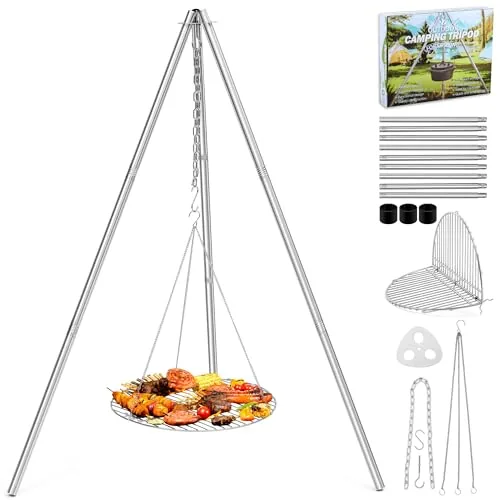 Joyfair 17-Inch Stainless Steel Campfire Tripod Grill