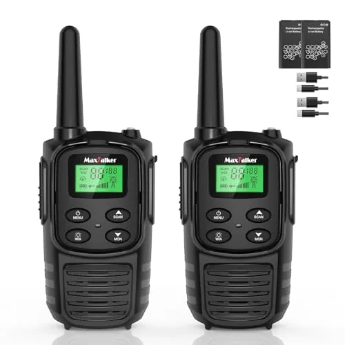 MaxTalker MT10 Rechargeable FRS Walkie Talkies 2-Pack