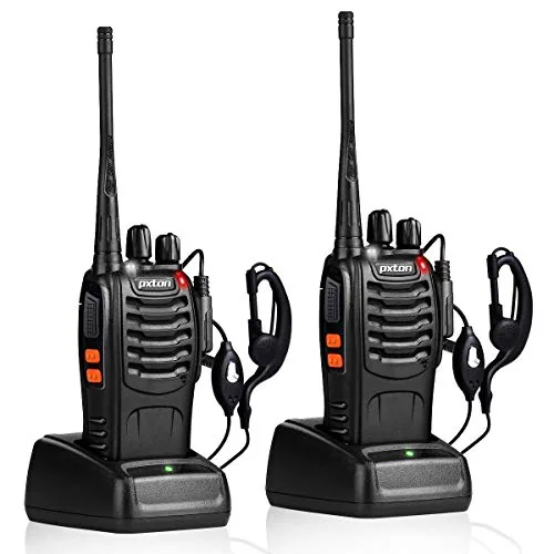 pxton PX-888S UHF Walkie Talkies with Earpieces 2-Pack