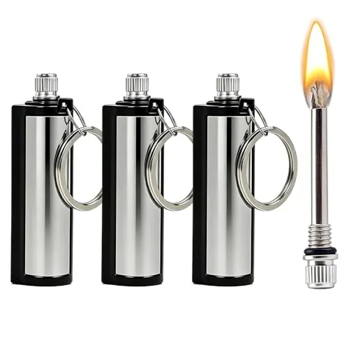 Gkenymun Permanent Match Lighter Waterproof 3-Pack EDC