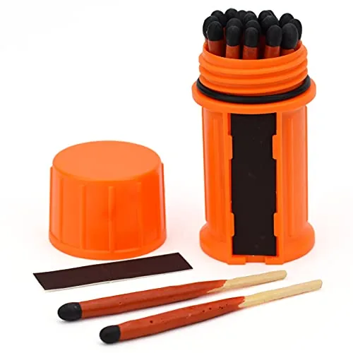 LKTdesign Stormproof Matches with Floating Orange Case