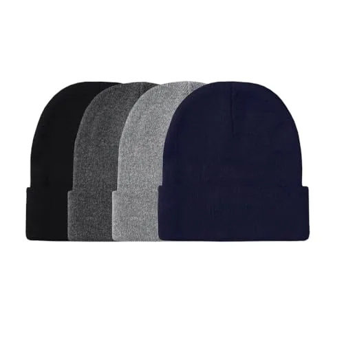 ATB 3-Pack Plain Knit Cuff Beanies Unisex