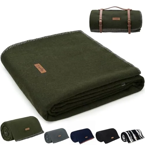 Molithe 100% Virgin Wool Blanket 62x86 Military Grade