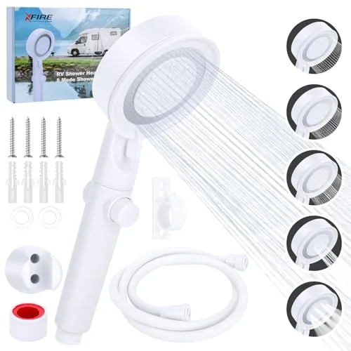 XFIRE-GEAR RV Shower Head 5+1 Mode with 59in Hose