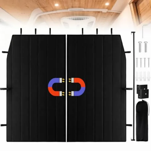 Briwooody 71x63 Van Divider Curtain with Magnetic Closure