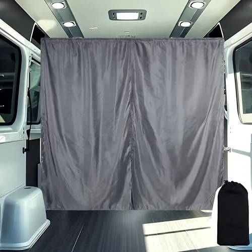 Fanfanwin 71x63 Van Privacy Curtain Grey Two-Piece