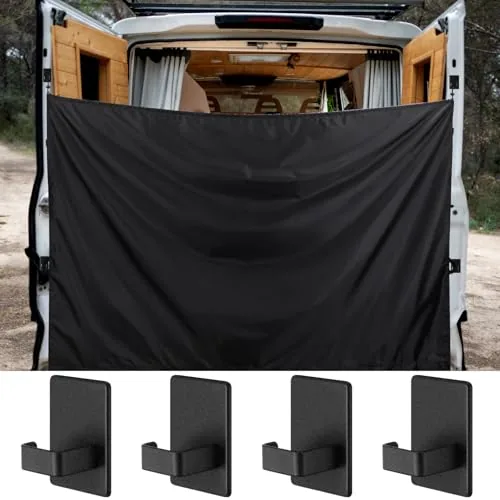 Fanfanwin 7x6ft Black Van Privacy Curtain with Magnets